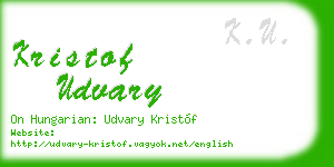 kristof udvary business card