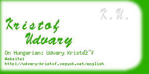 kristof udvary business card